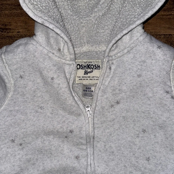 Cozy grey star ⭐️ zip fleece lining size 6/6x - Picture 2 of 3